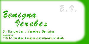 benigna verebes business card